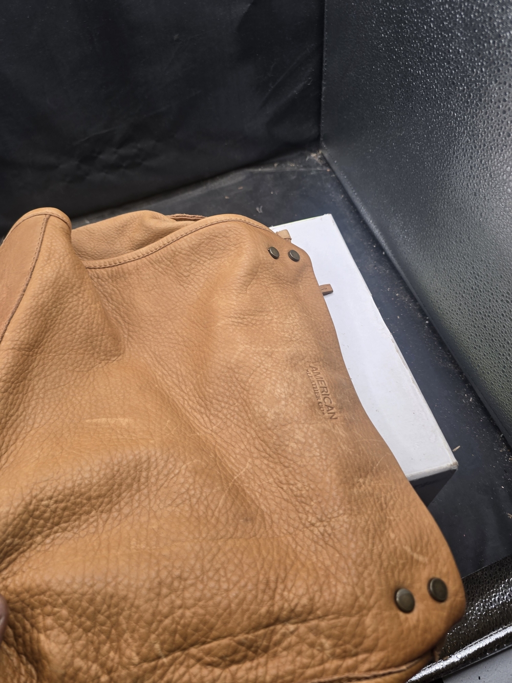 American Eagle Tan Leather Crossbody Bag
